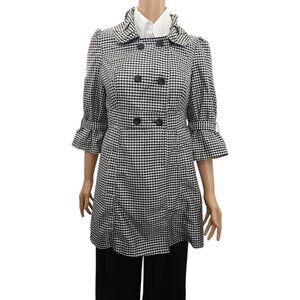 My Michelle Gingham Check Lightweight Trench Coat Preppy Academia Old Money M